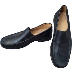Anatomic & Co Mens Black Pebbled Sheep Leather Slip On Loafers Size 44 US 10.5